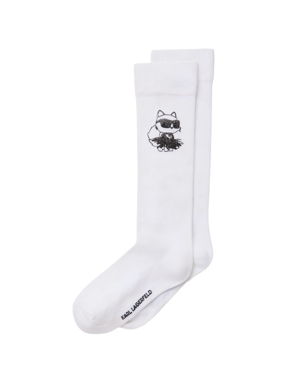 Calzini per bambina Karl Lagerfeld Kids bianchi con decorazione Choupette Z31450 10P KARL LAGERFELD KIDS