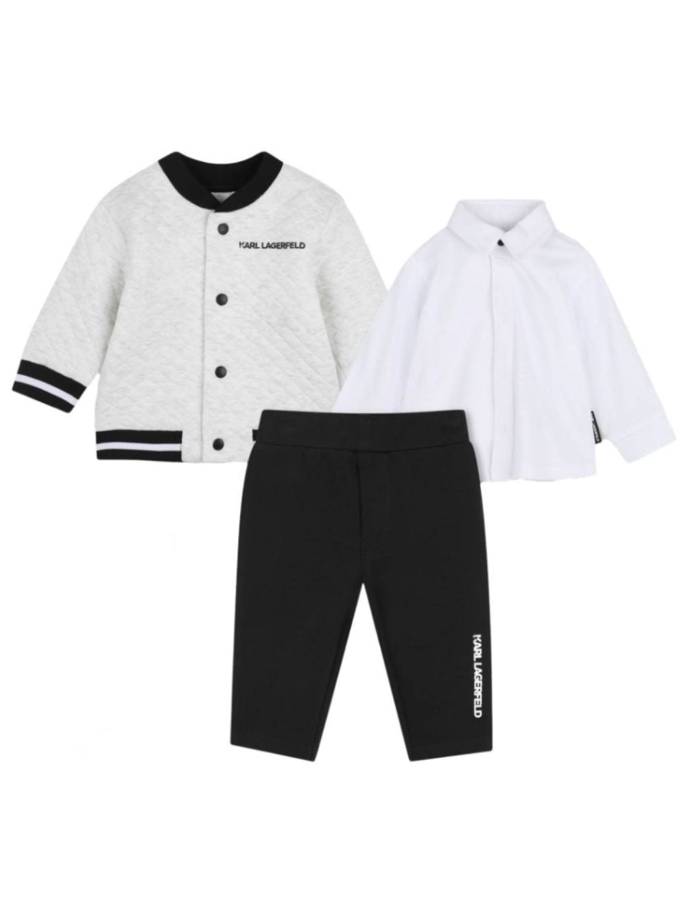 Set tre pezzi per neonato Karl Lagerfeld Kids multicolore con trama trapuntata Z31496 M60 KARL LAGERFELD KIDS