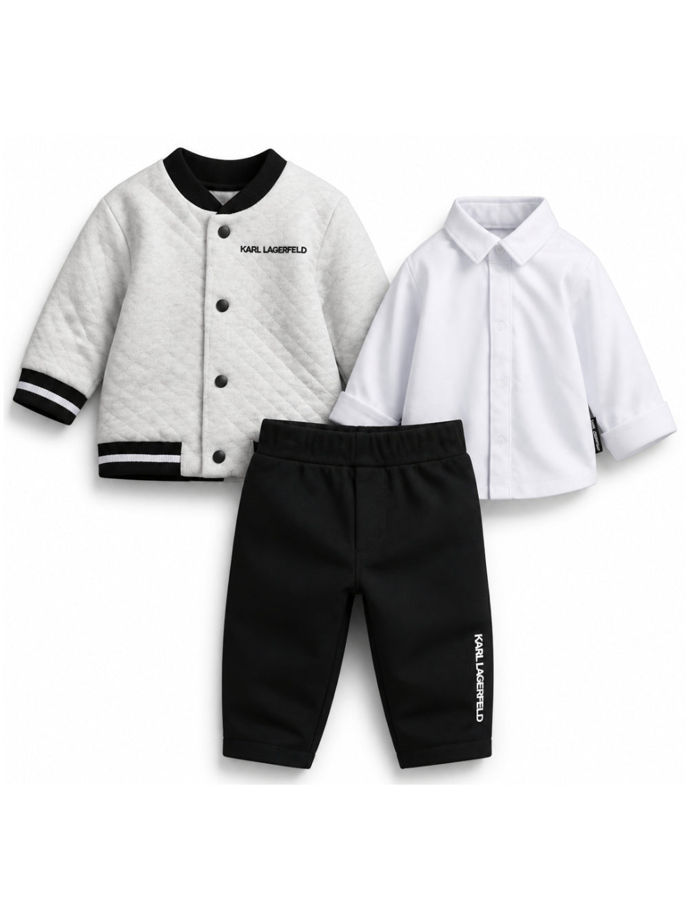 Set tre pezzi per neonato Karl Lagerfeld Kids multicolore con trama trapuntata Z31496 M60 KARL LAGERFELD KIDS