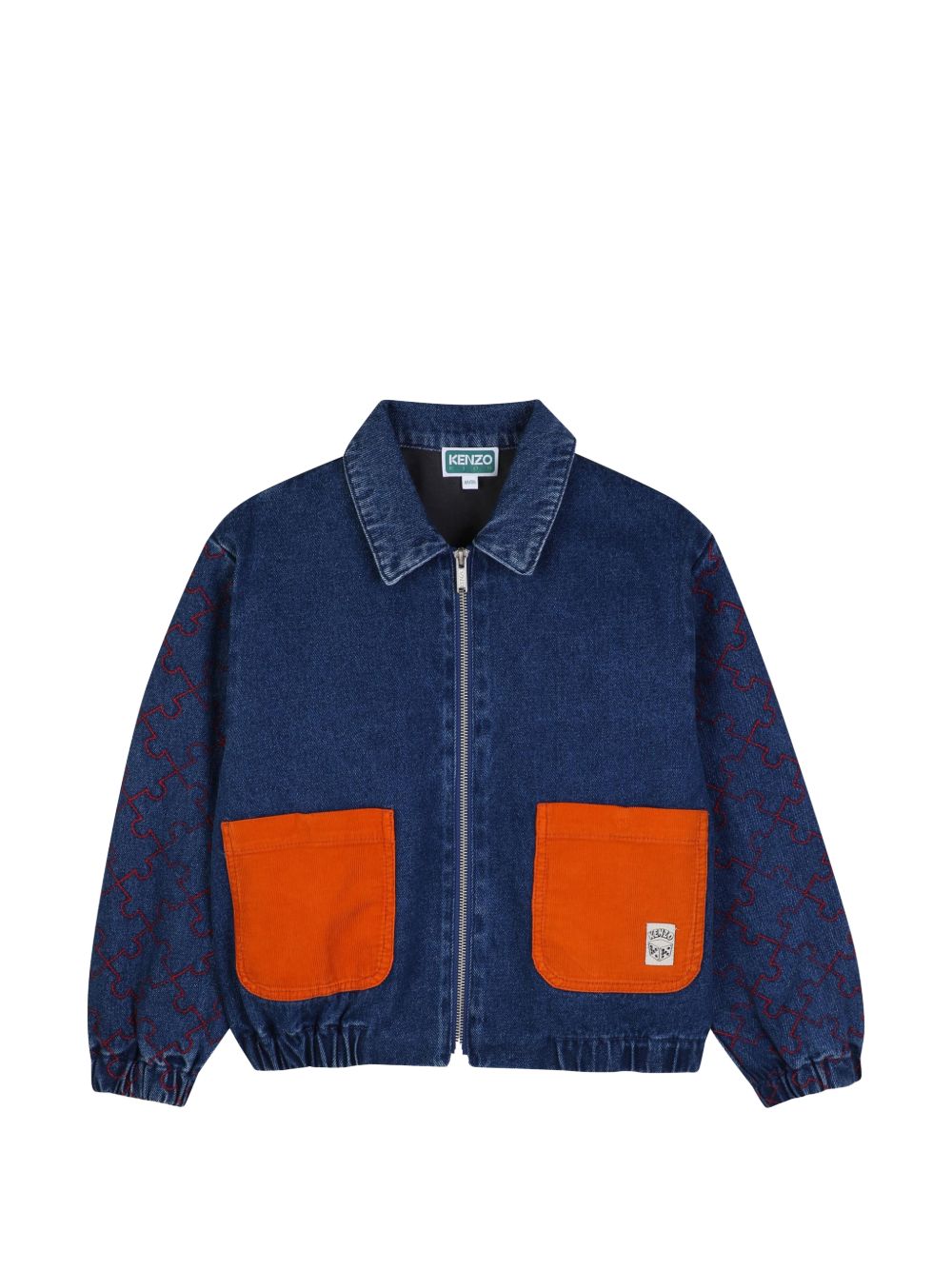 Giubbino per bambino Kenzo Kids blu con stampa grafica sul retro K61922 Z25 KENZO KIDS