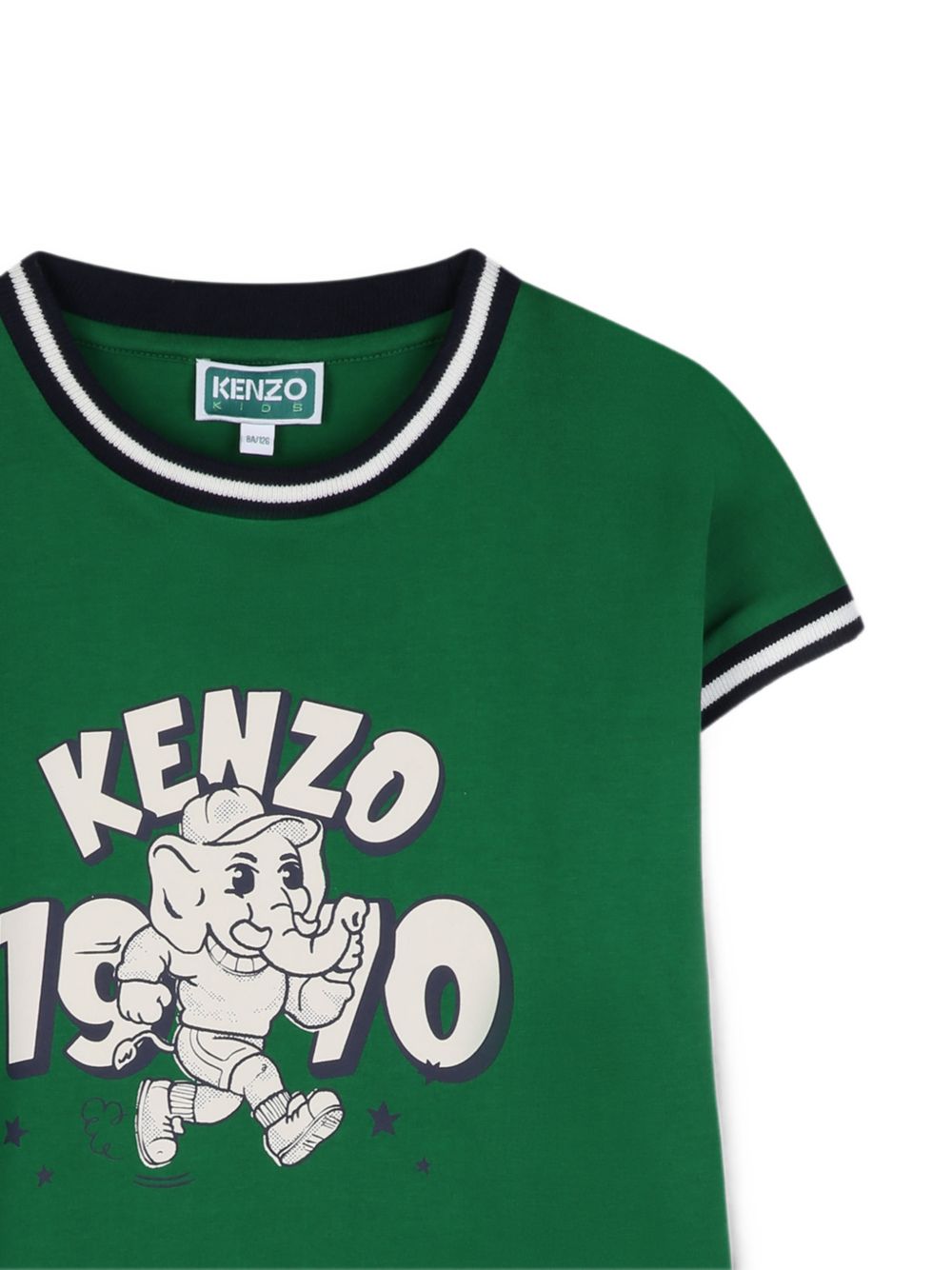 T-shirt per bambino Kenzo Kids verde con maniche a contrasto K61931 651 KENZO KIDS