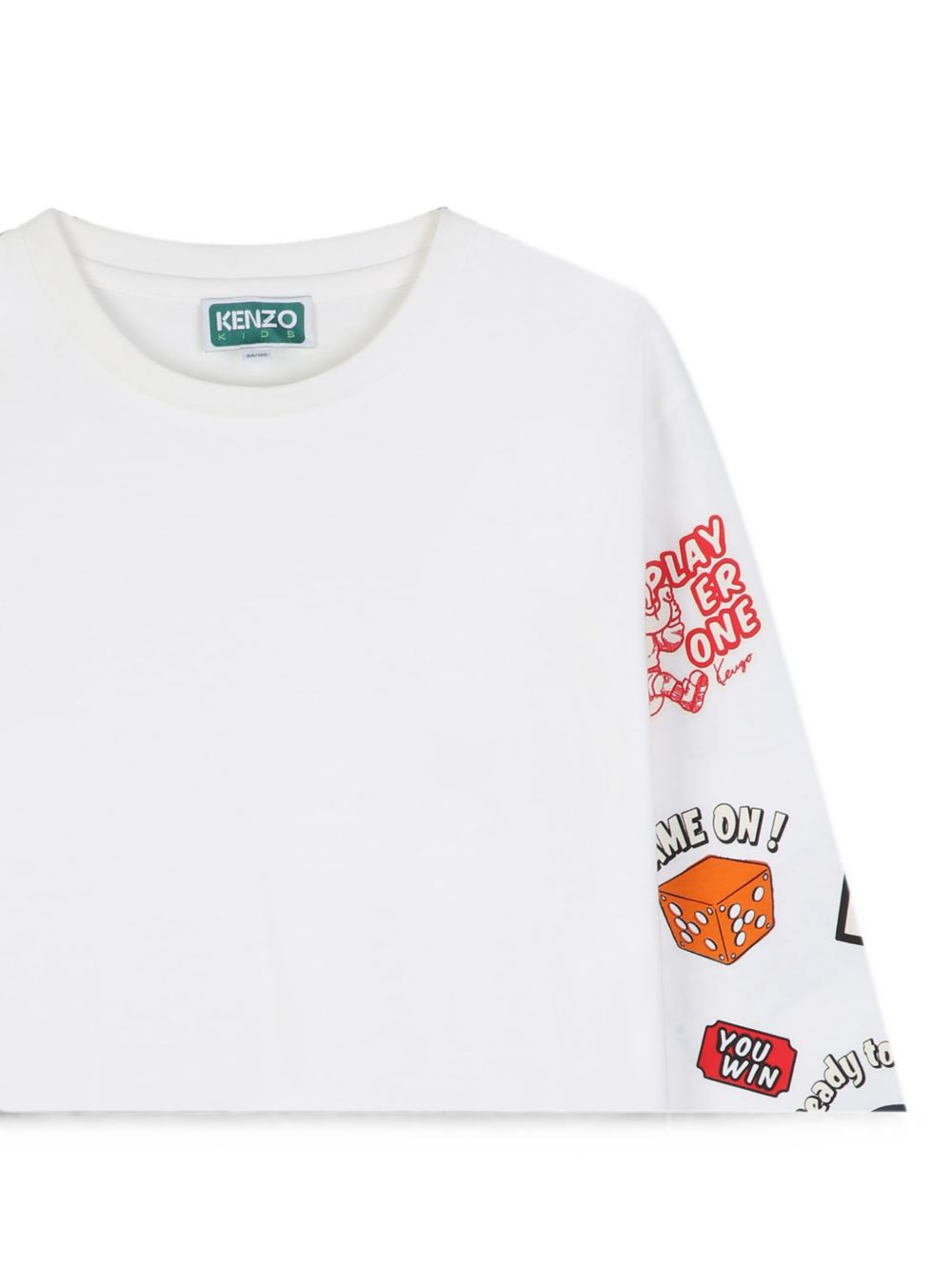 T-shirt per bambino Kenzo Kids bianca con stampa grafica sulle maniche K61933 117 KENZO KIDS