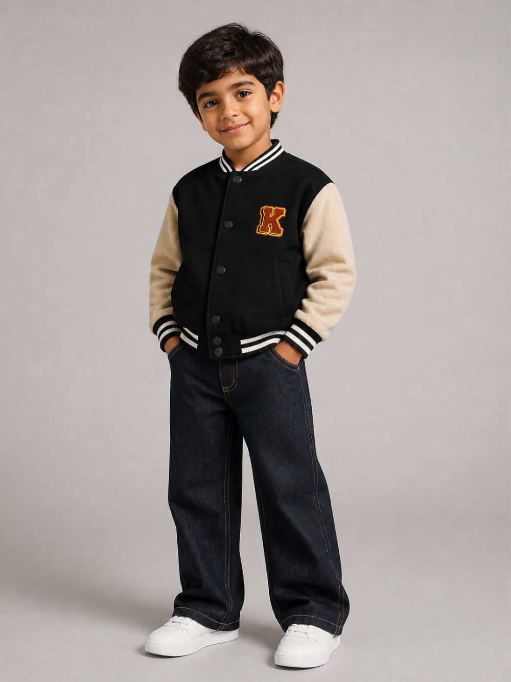 Bomber per bambino Kenzo Kids nero con applicazione logo K61936 09B KENZO KIDS