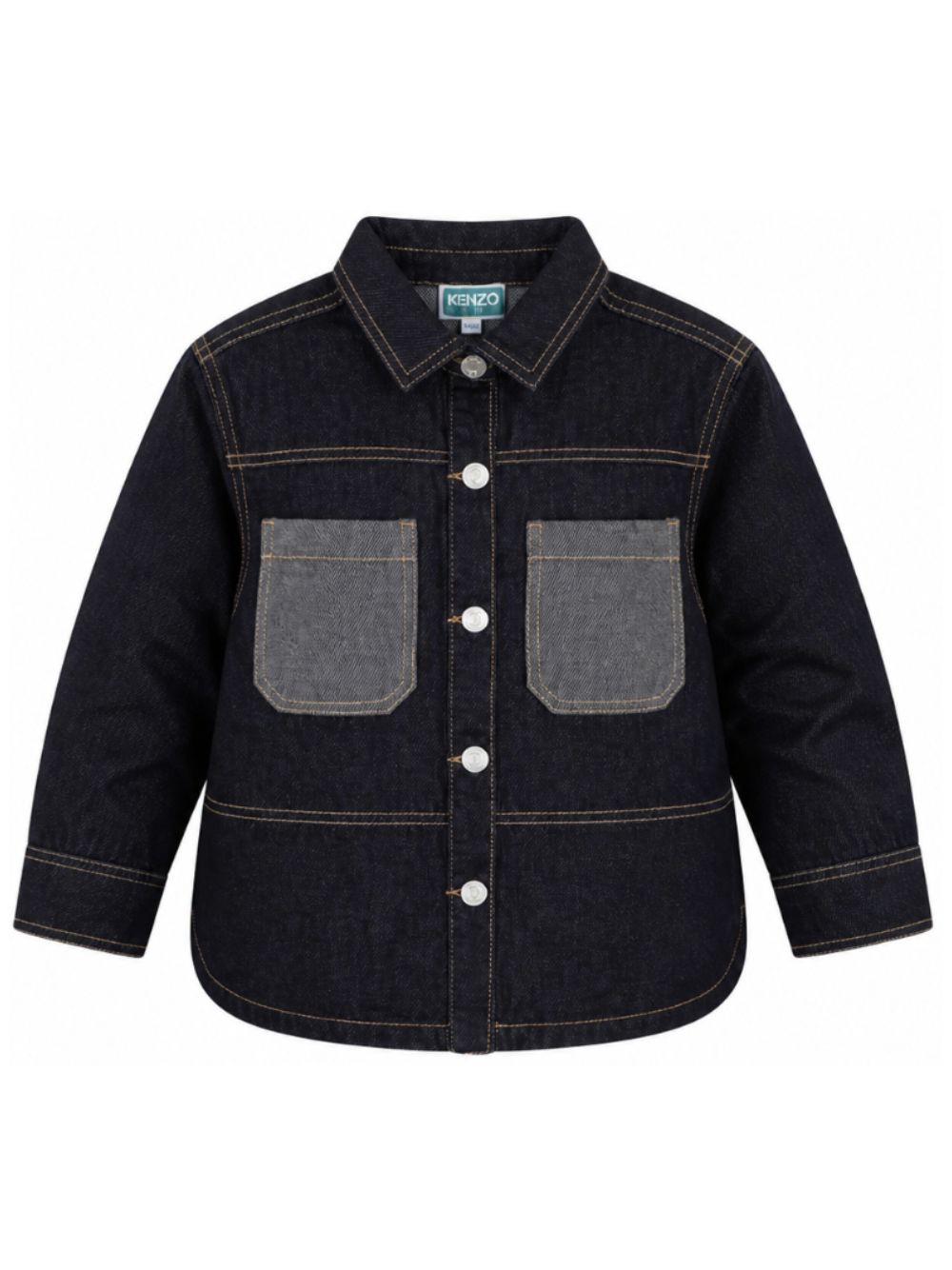 Camicia per bambino Kenzo Kids in denim con applicazione K61938 Z35 KENZO KIDS