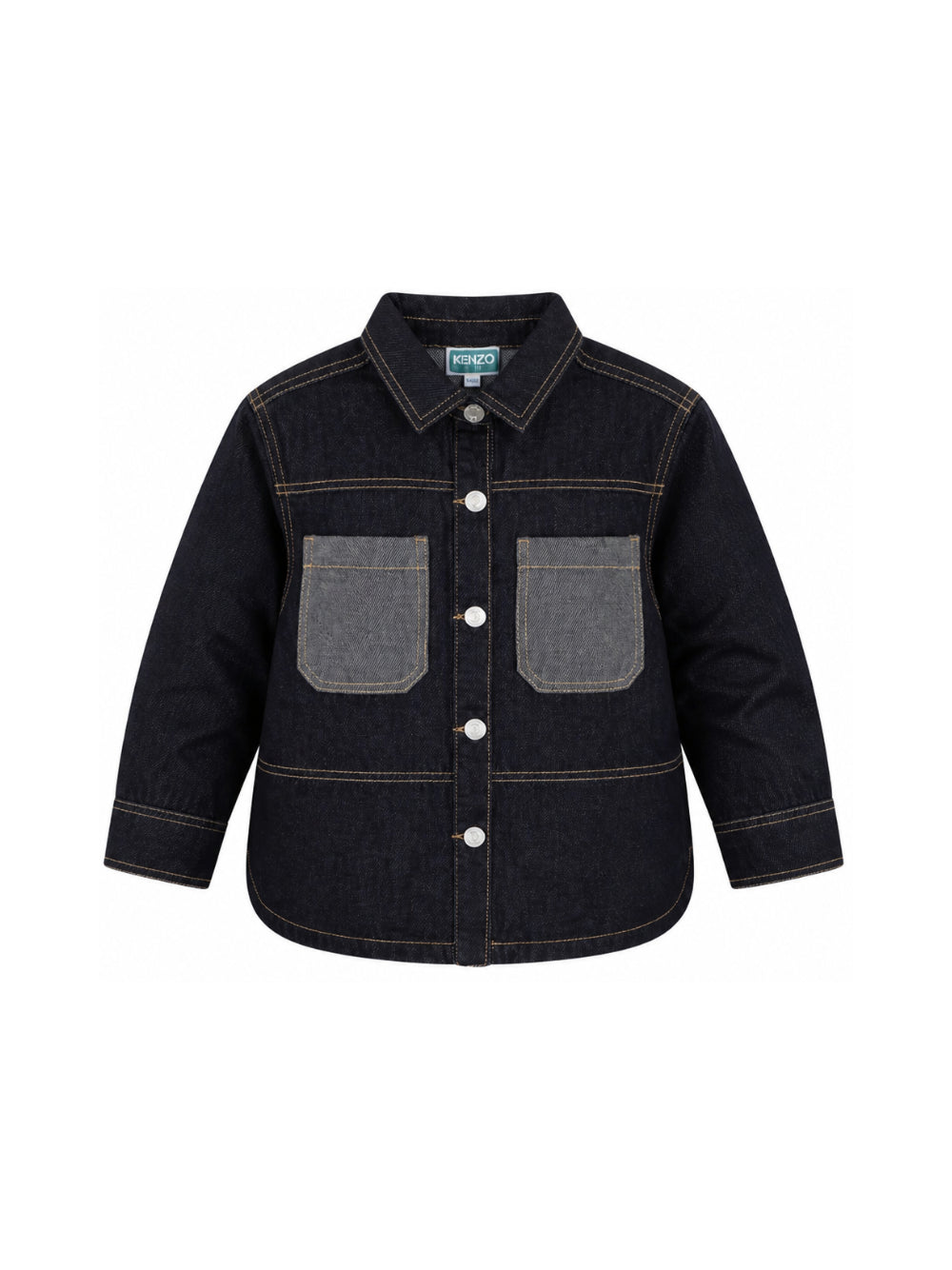 Camicia per bambino Kenzo Kids in denim con applicazione K61938 Z35 KENZO KIDS