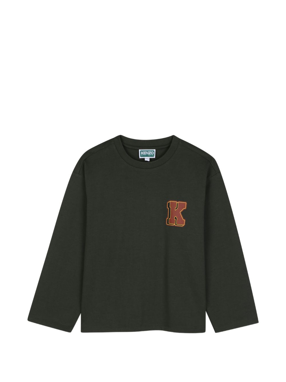T-shirt per bambino Kenzo Kids verde con stampa del logo sul petto K61947 64Q KENZO KIDS