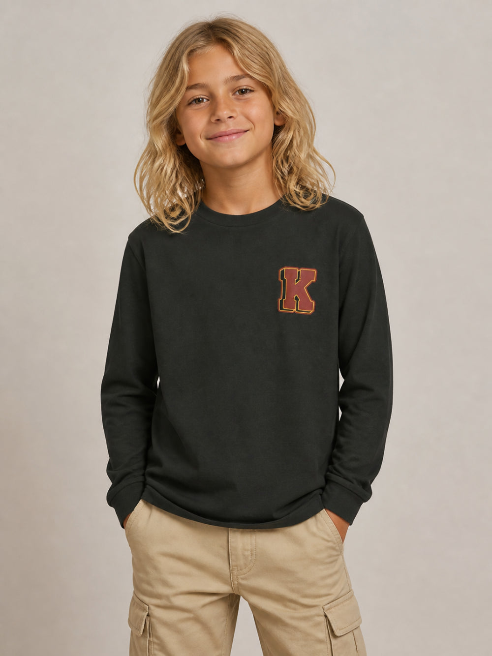 T-shirt per bambino Kenzo Kids verde con stampa del logo sul petto K61947 64Q KENZO KIDS