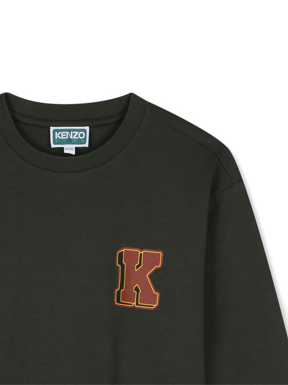 T-shirt per bambino Kenzo Kids verde con stampa del logo sul petto K61947 64Q KENZO KIDS