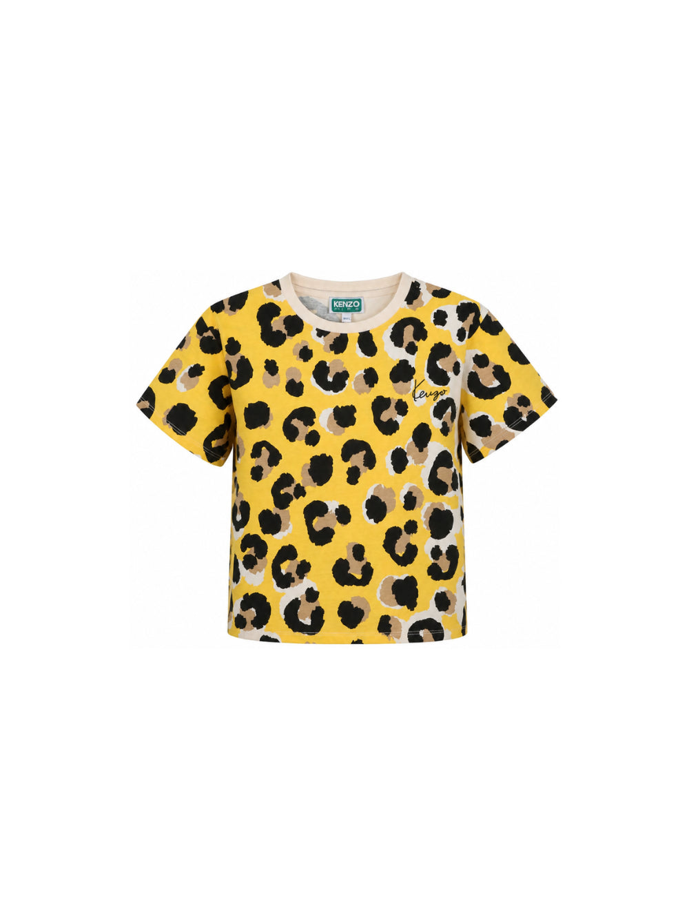 T-shirt per bambino Kenzo Kids beige con stampa animalier K61961 563 KENZO KIDS