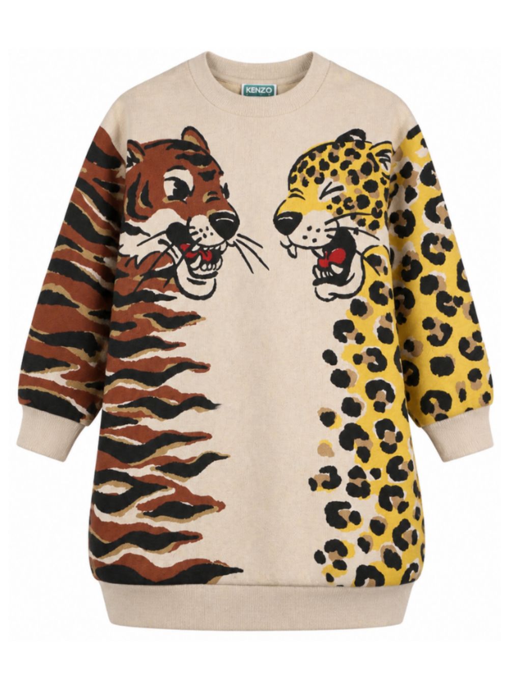 Abito per bambina Kenzo Kids beige con stampa animalier K61969 230 KENZO KIDS
