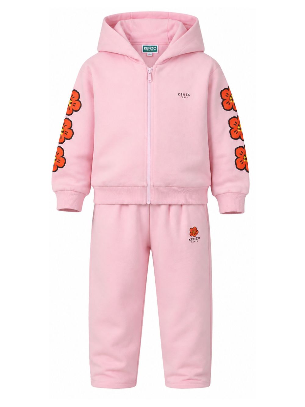 Tuta per bambina Kenzo Kids rosa con stampa Boke Flower K62003 44F KENZO KIDS