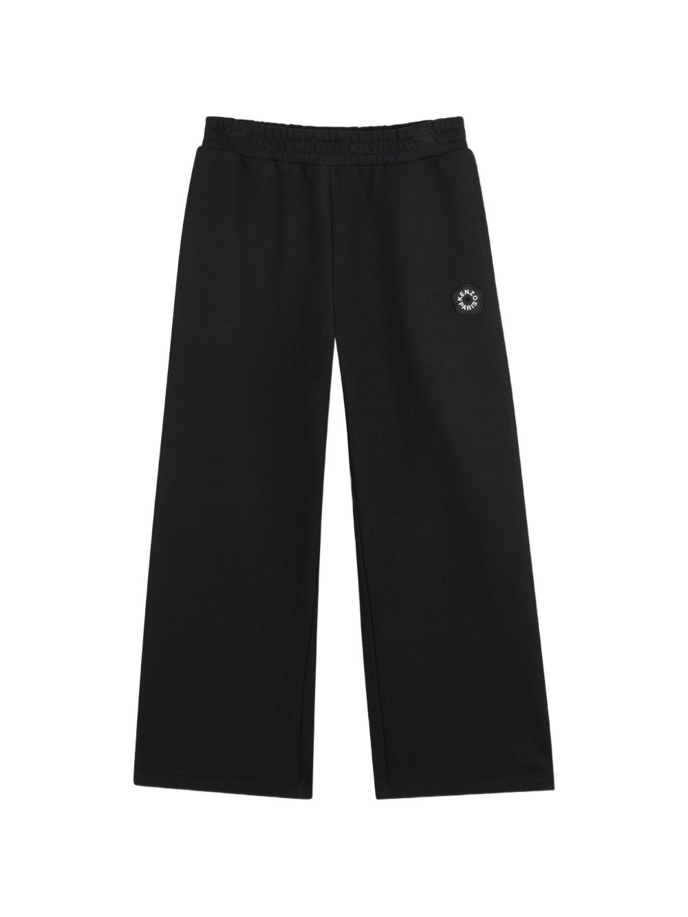 Pantaloni sportivi per bambina Kenzo Kids neri con applicazione frontale con logo K62006 09B KENZO KIDS