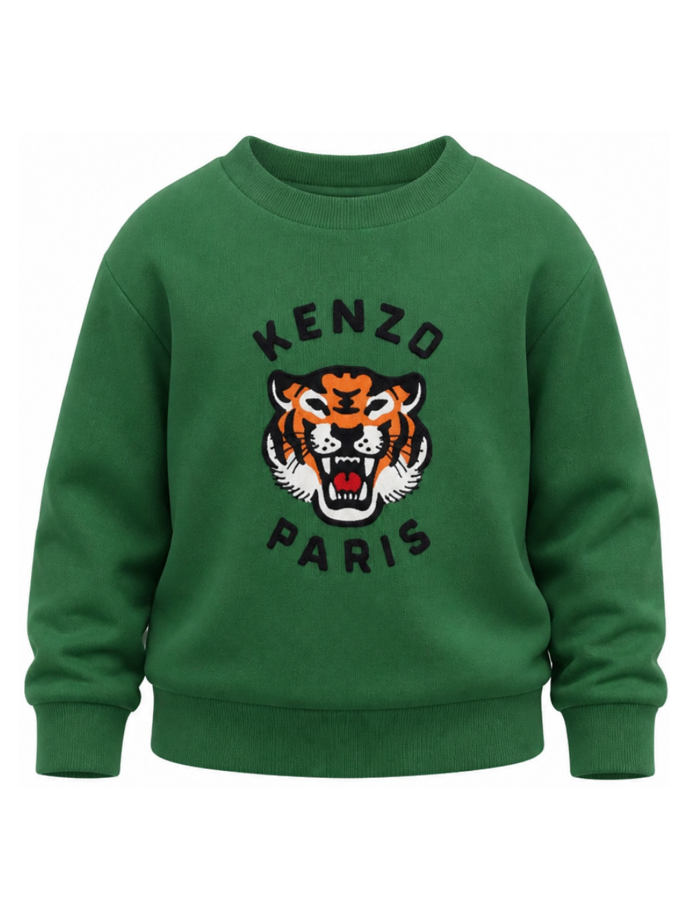 Felpa per bambino Kenzo Kids verde con stampa logo sul davanti K62029 651 KENZO KIDS