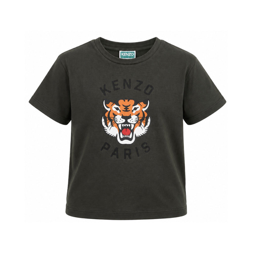 T-shirt per bambino Kenzo Kids verde con motivo Tiger K62051 64Q KENZO KIDS