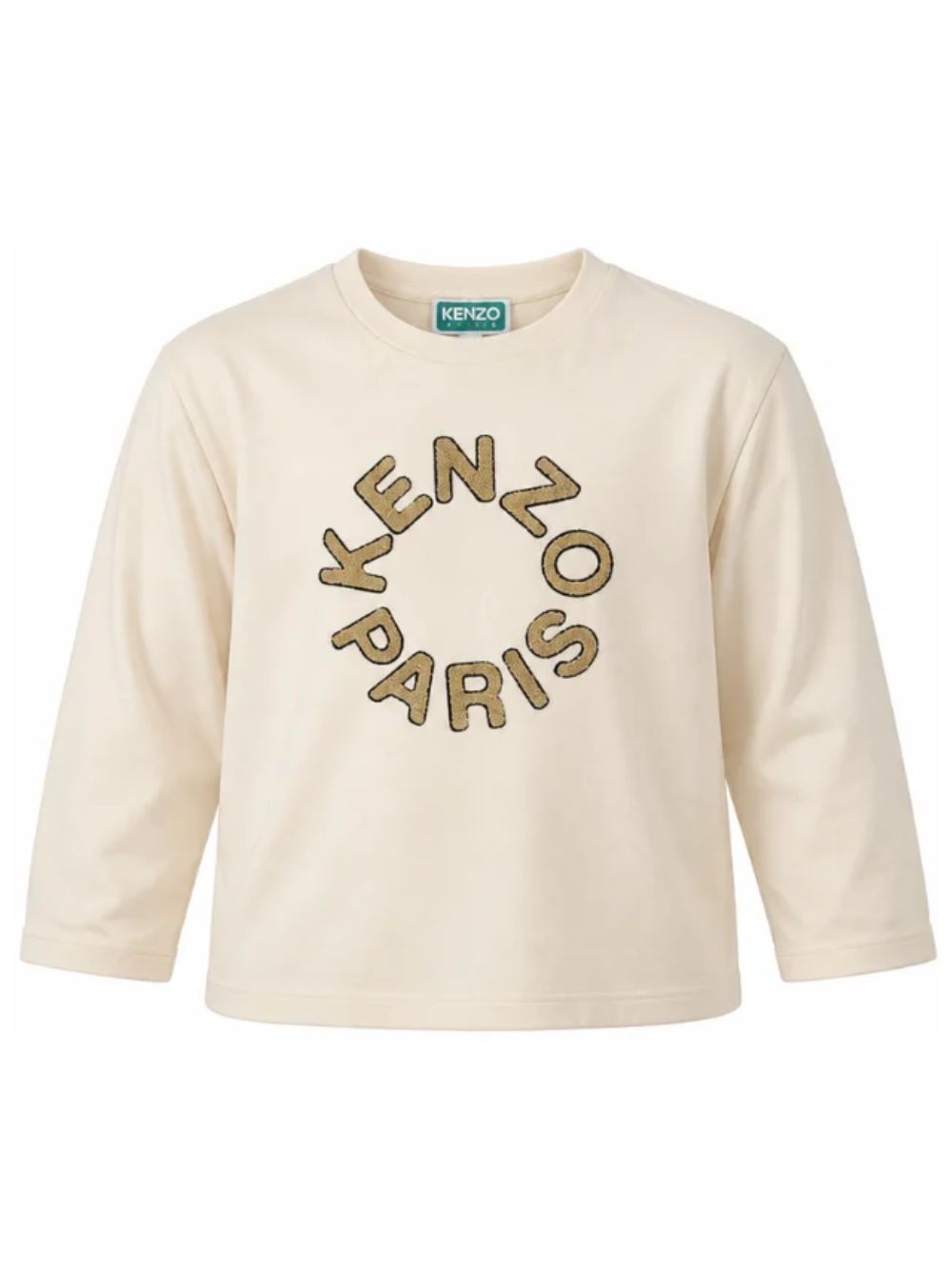 T-shirt per bambino Kenzo Kids beige con applicazione logo K62054 21G KENZO KIDS