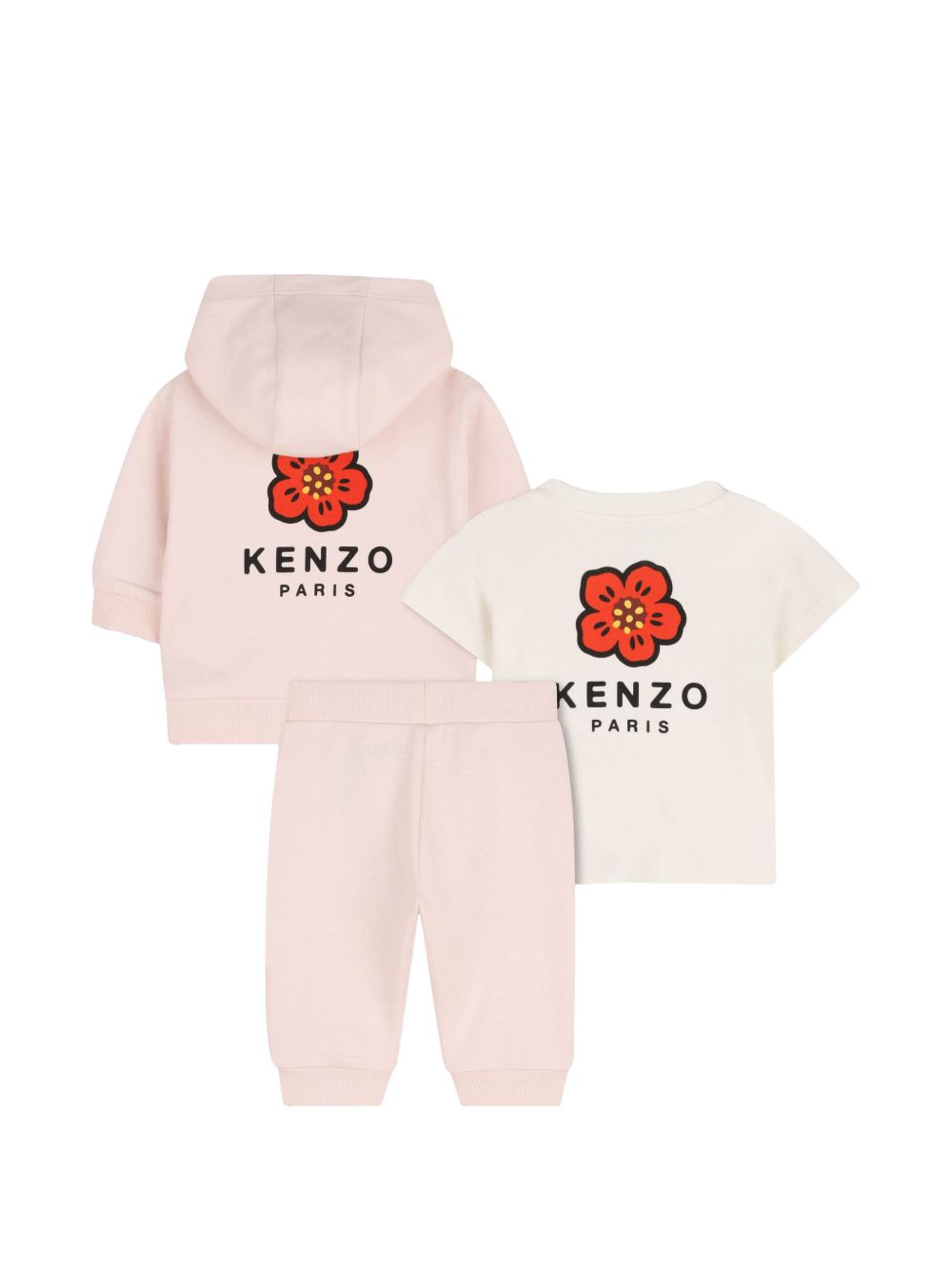 Set tuta sportiva per neonata Kenzo Kids rosa con Boke Flower K62066 43B KENZO KIDS