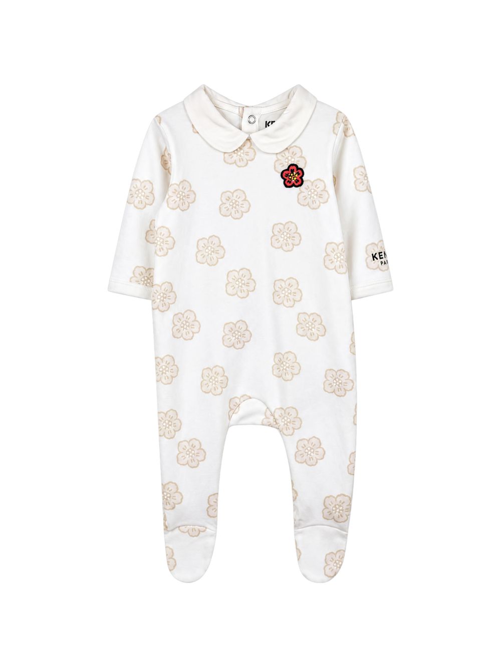 Set di tutina, berretto e bavaglino per neonati Kenzo Kids bianco Boke Flower (set da tre) K62068 117 KENZO KIDS