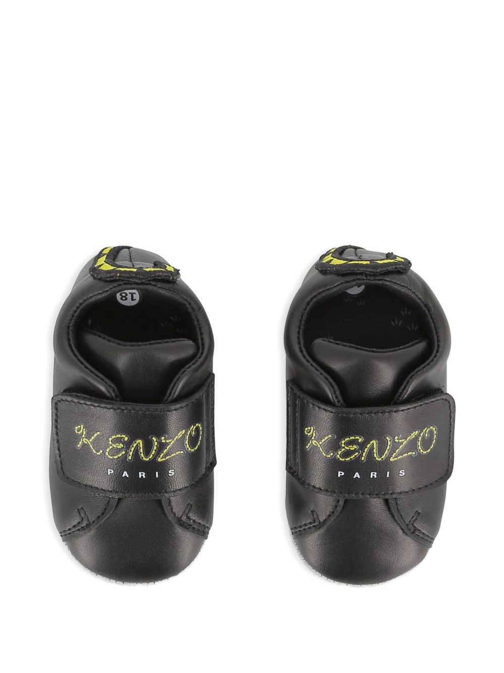 Scarpe primi passi per neonato Kenzo Kids nere con stampa logo K62077 095 KENZO KIDS