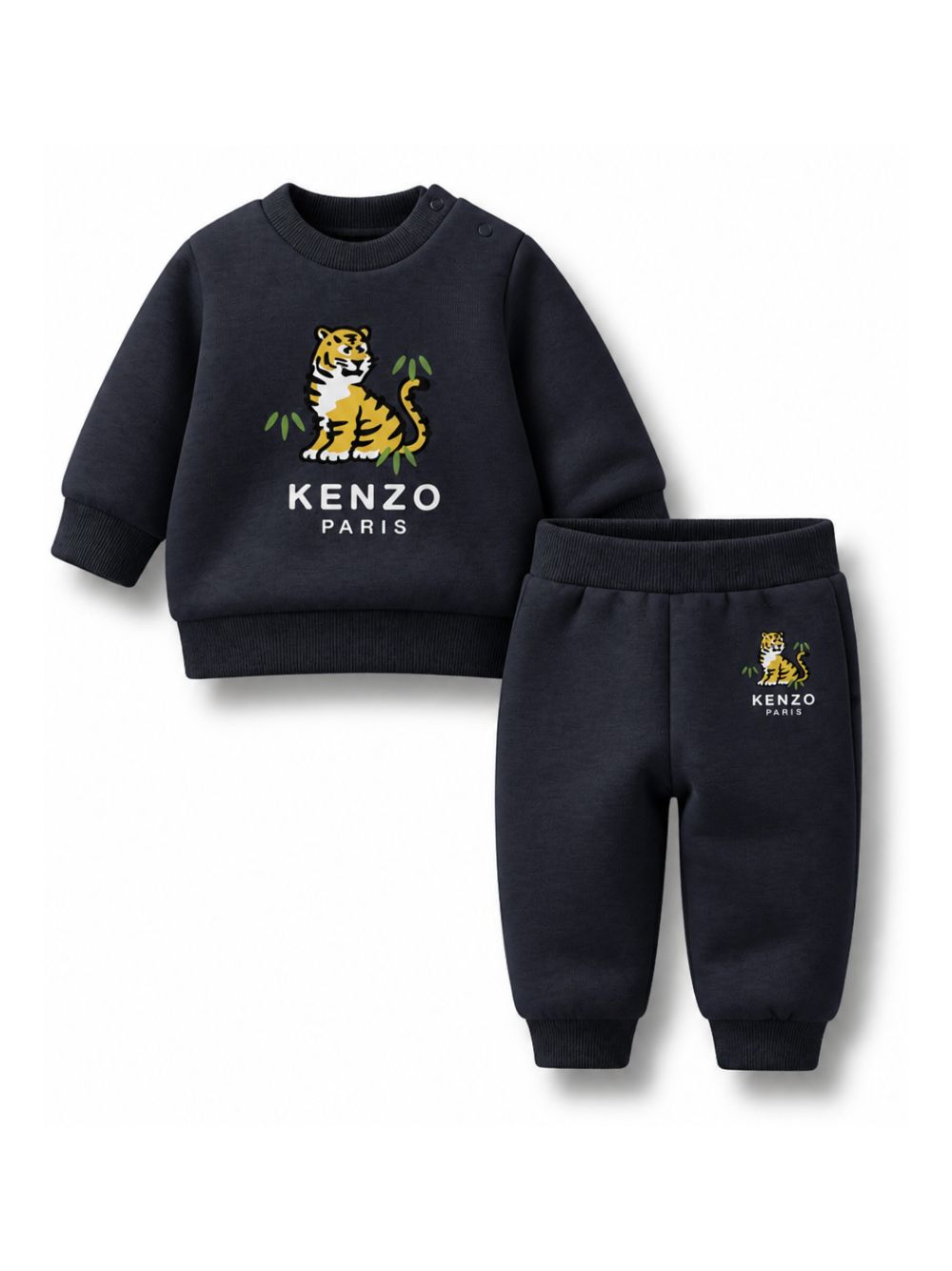 Tuta sportiva per neonati Kenzo Kids blu con stampa tigre sul davanti K62102 845 KENZO KIDS