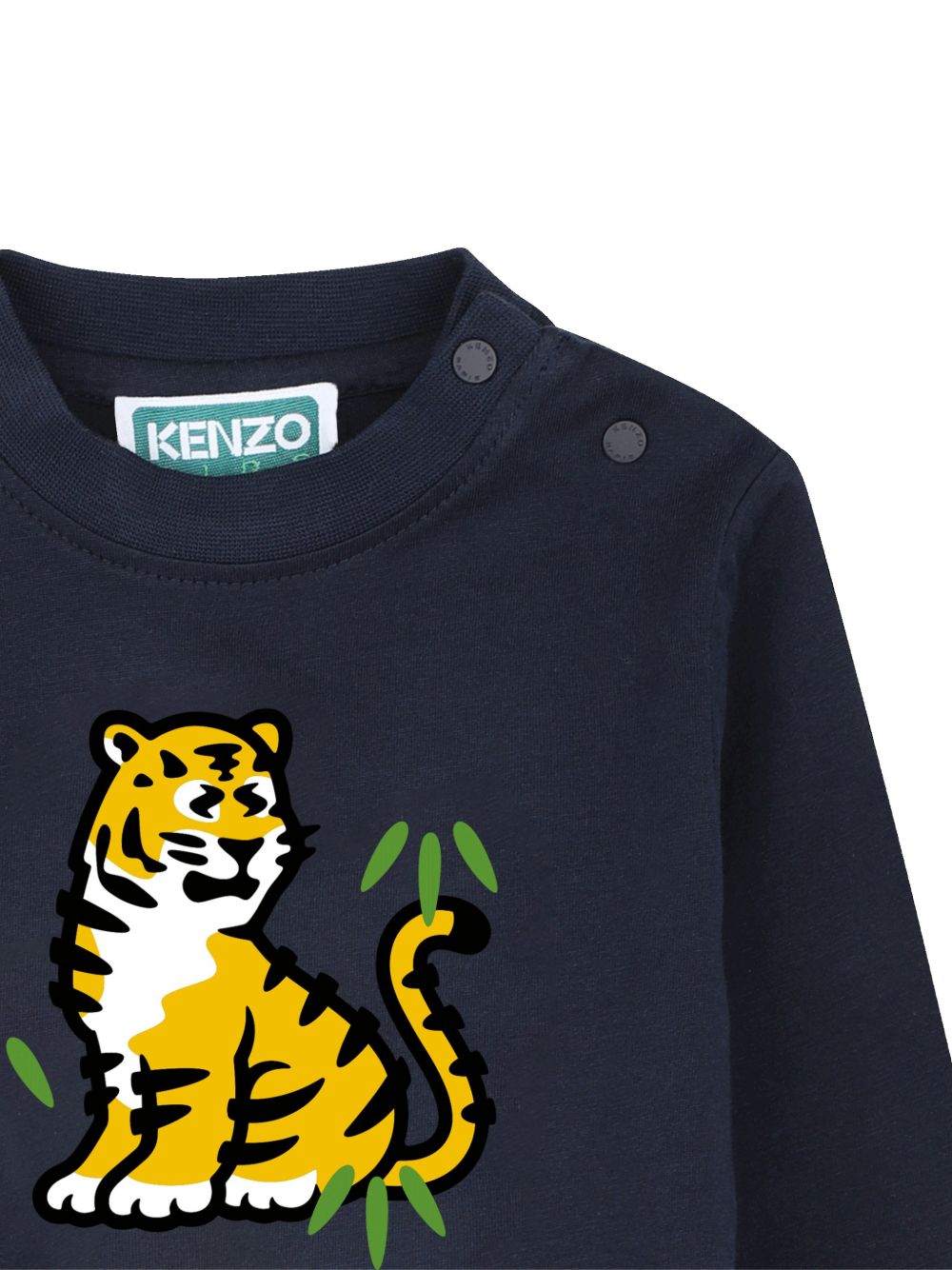 T-shirt per neonato Kenzo Kids blu con stampa grafica Tiger K62111 845 KENZO KIDS