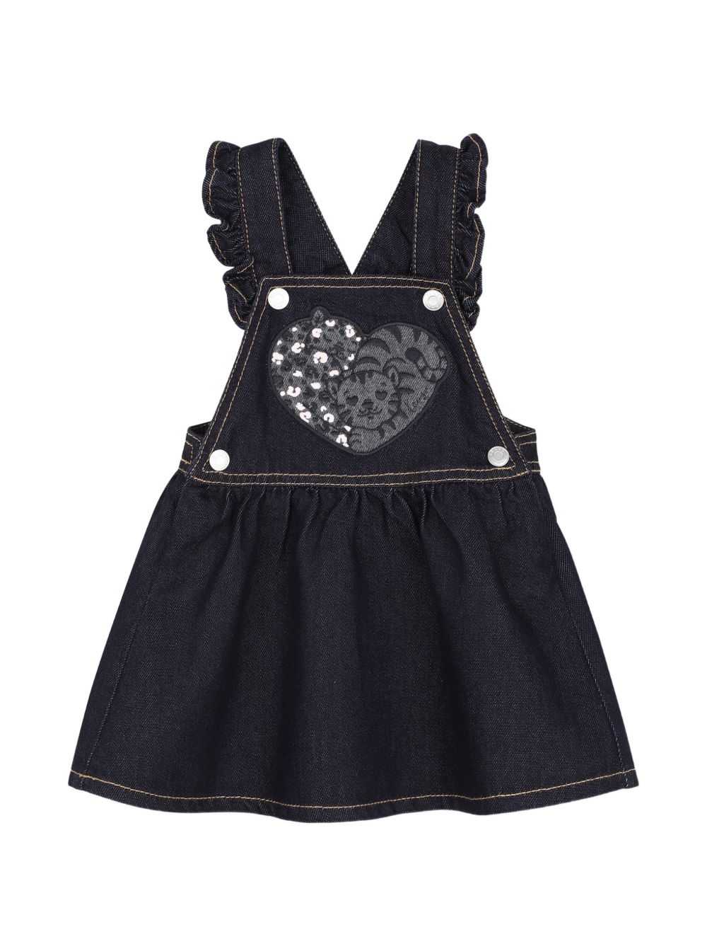 Abito per neonata Kenzo Kids blu con applicazione frontale a cuore K62118 Z35 KENZO KIDS