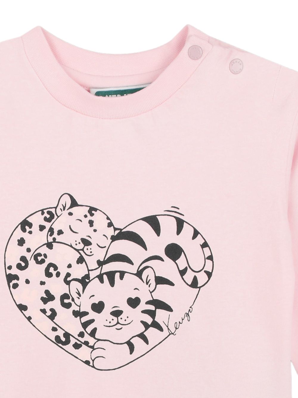 T-shirt per neonata Kenzo Kids rosa con stampa tigri sul davanti K62126 43B KENZO KIDS