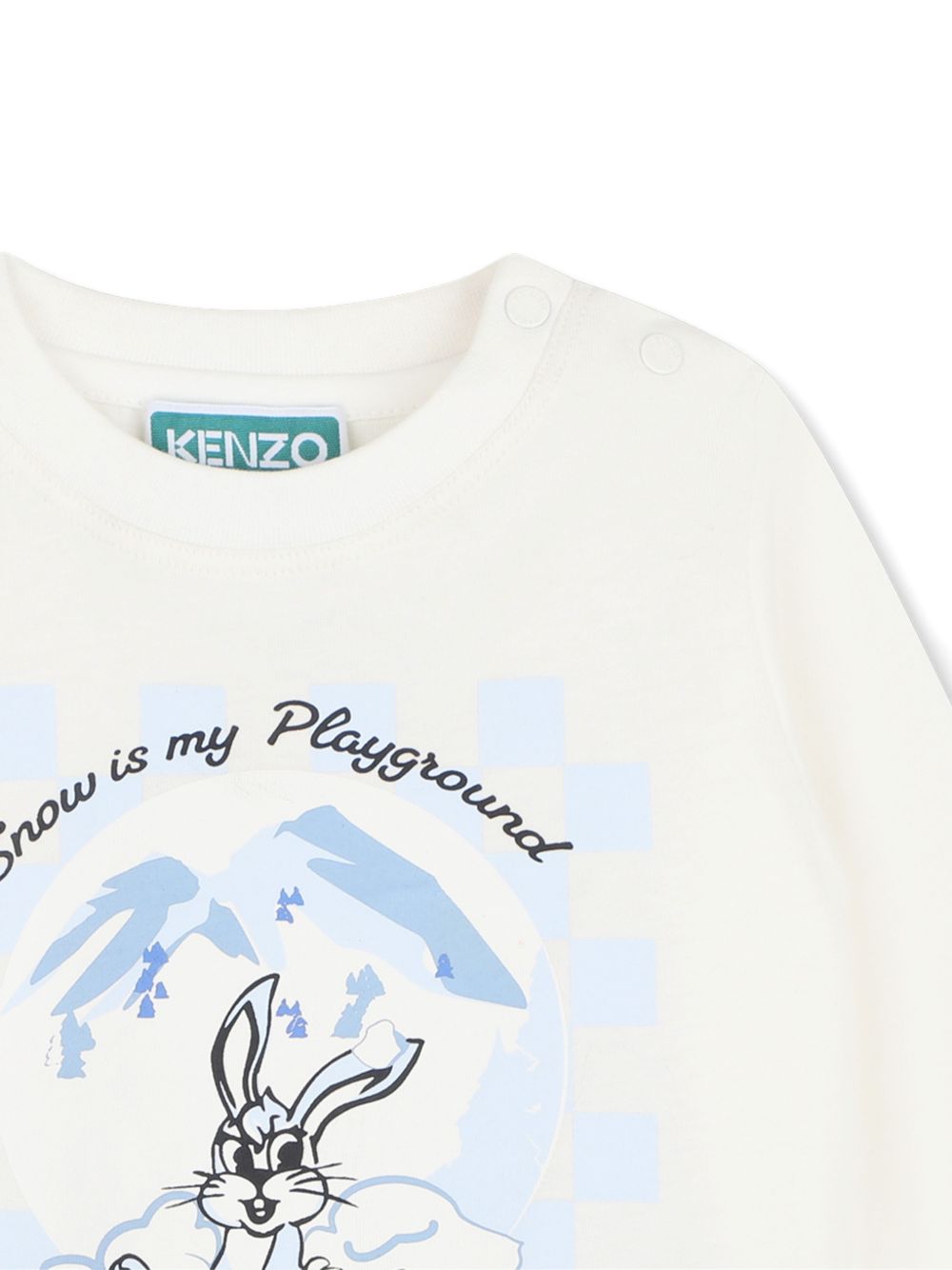 T-shirt per neonati Kenzo Kids bianca con stampa grafica K62131 117 KENZO KIDS