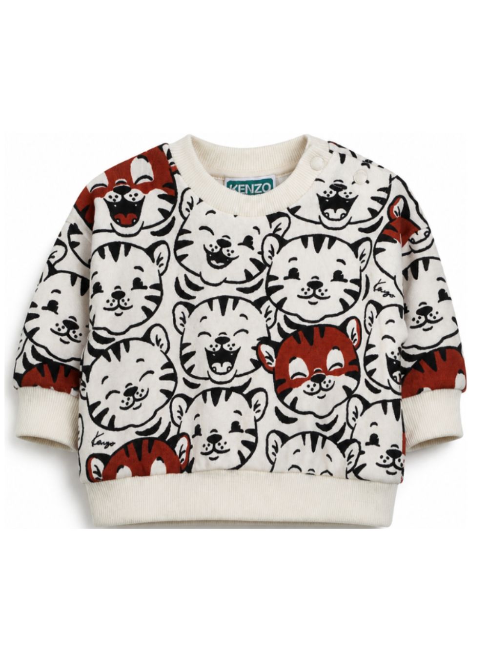 felpa per neonato Kenzo Kids bianco con stampa grafica all-over K62137 21G KENZO KIDS