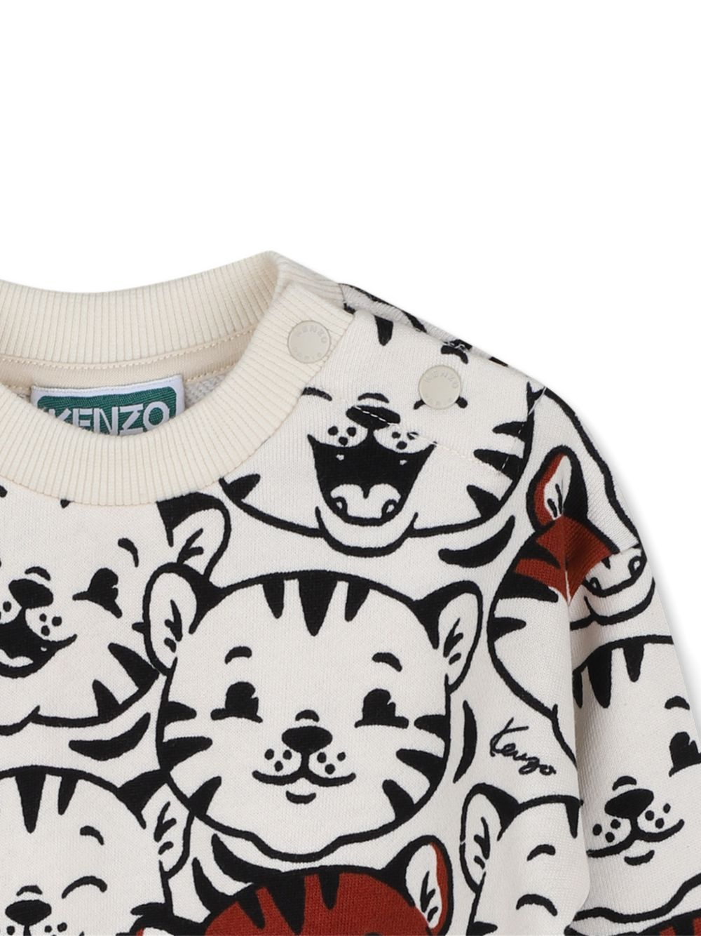 felpa per neonato Kenzo Kids bianco con stampa grafica all-over K62137 21G KENZO KIDS