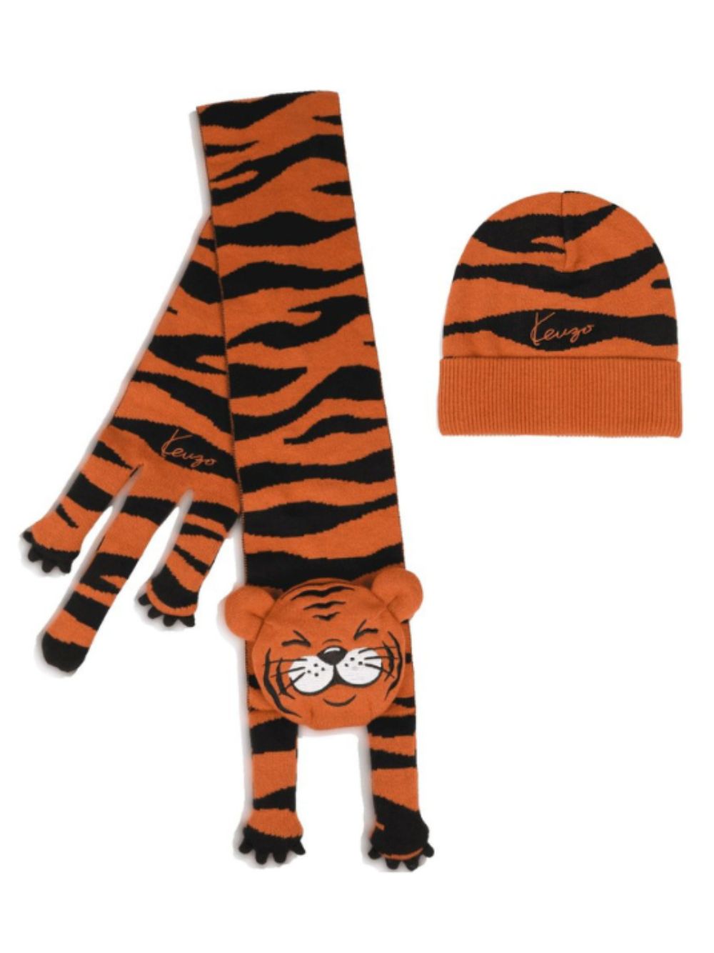 Set sciarpa e cappello per bambino Kenzo Kids multicolore con motivo Tiger K62152 E10 KENZO KIDS