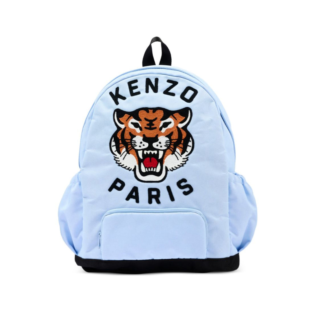 Zaino per bambina Kenzo Kids azzurro con stampa Tiger sul davanti K62154 77E KENZO KIDS