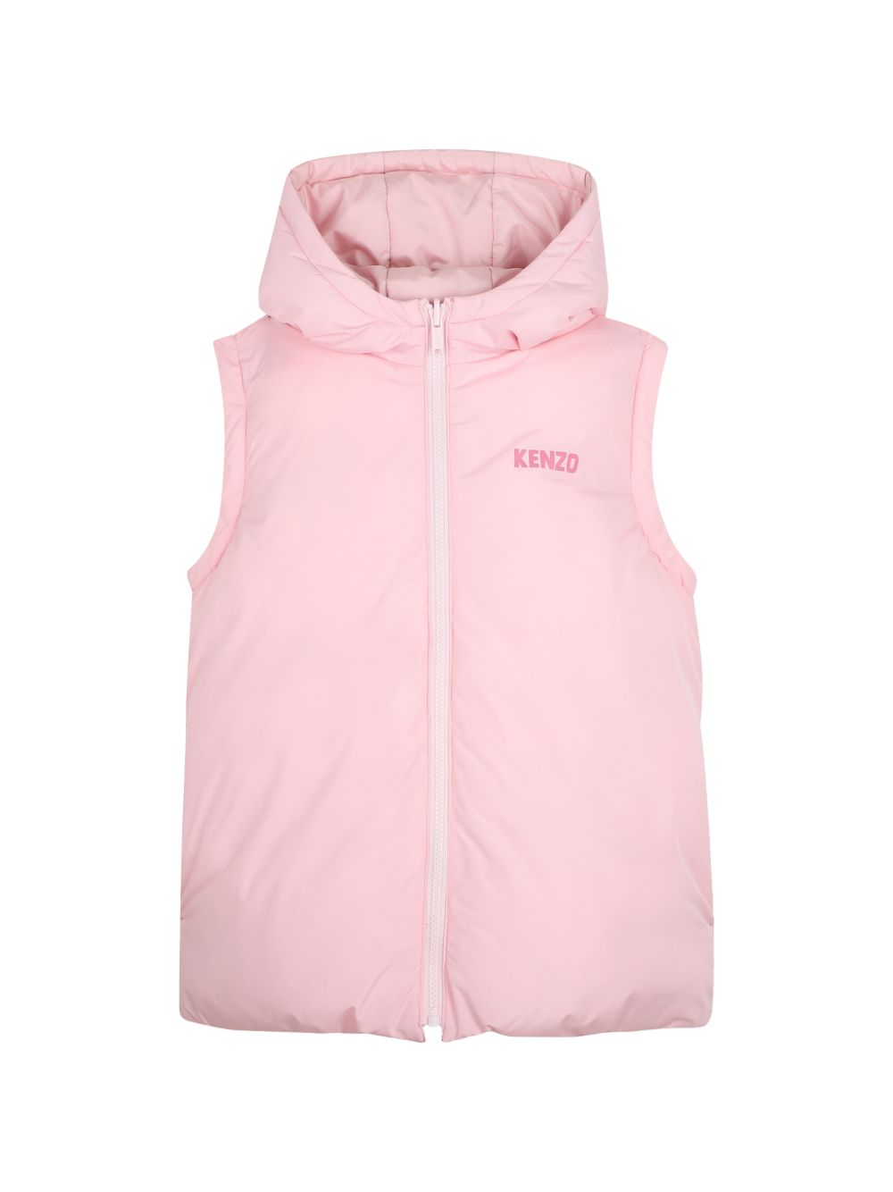 Giubbino per bambina Kenzo Kids rosa imbottito con due tasche laterali a filetto K62174 44F KENZO KIDS