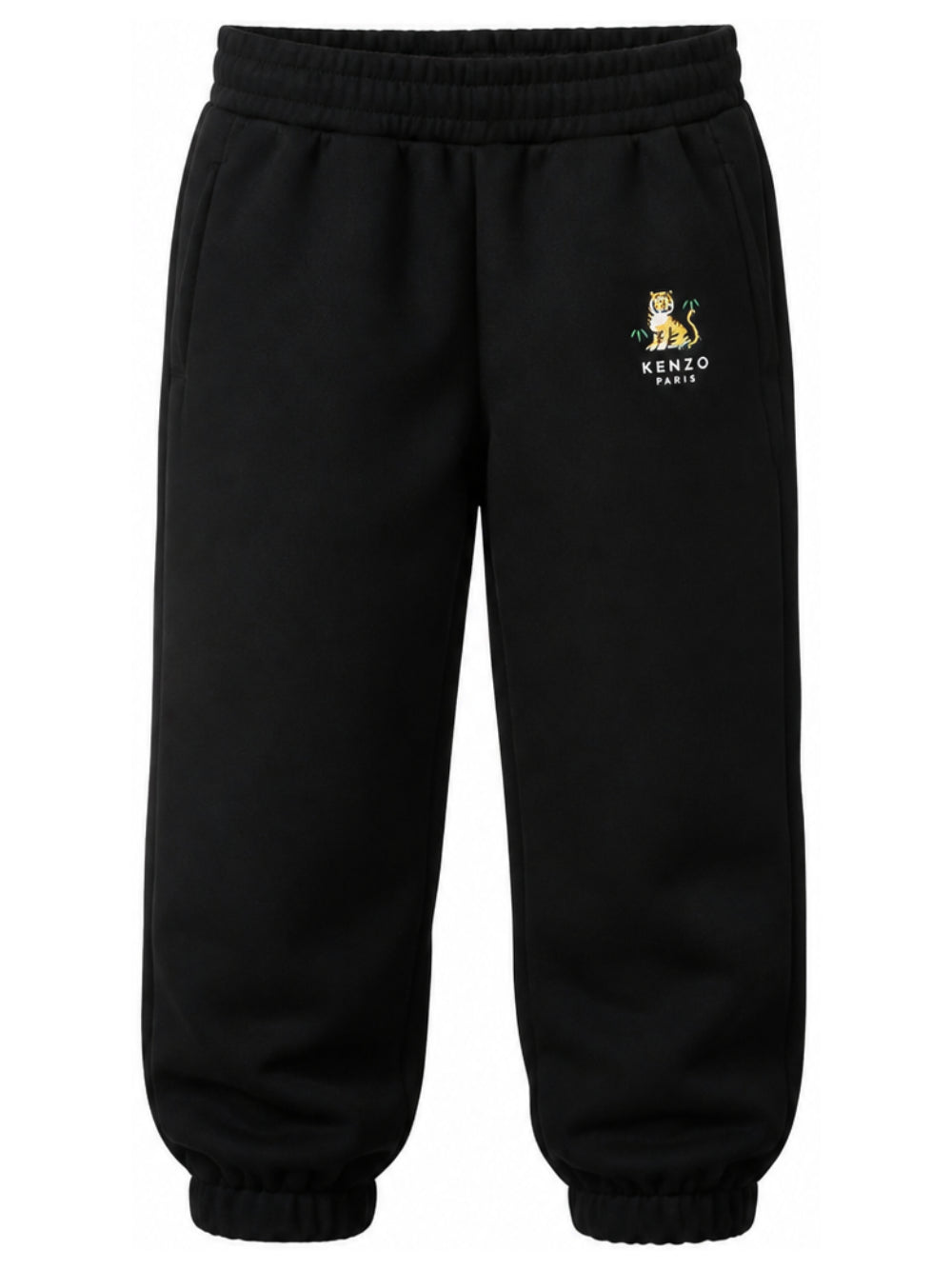Pantaloni sportivi per bambino Kenzo Kids neri con stampa tigre sul davanti K62186 09B KENZO KIDS