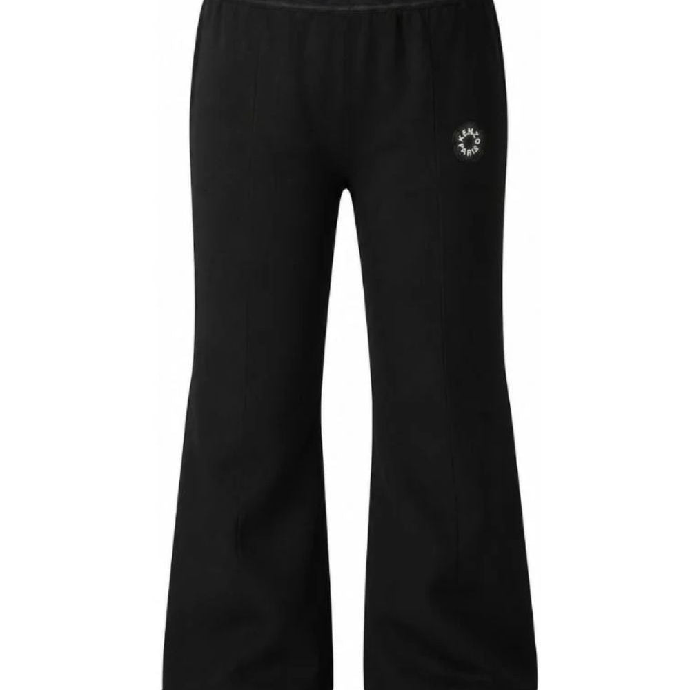 Pantaloni svasati per bambina Kenzo Kids neri con applicazione Boke Flower K62187 09B KENZO KIDS