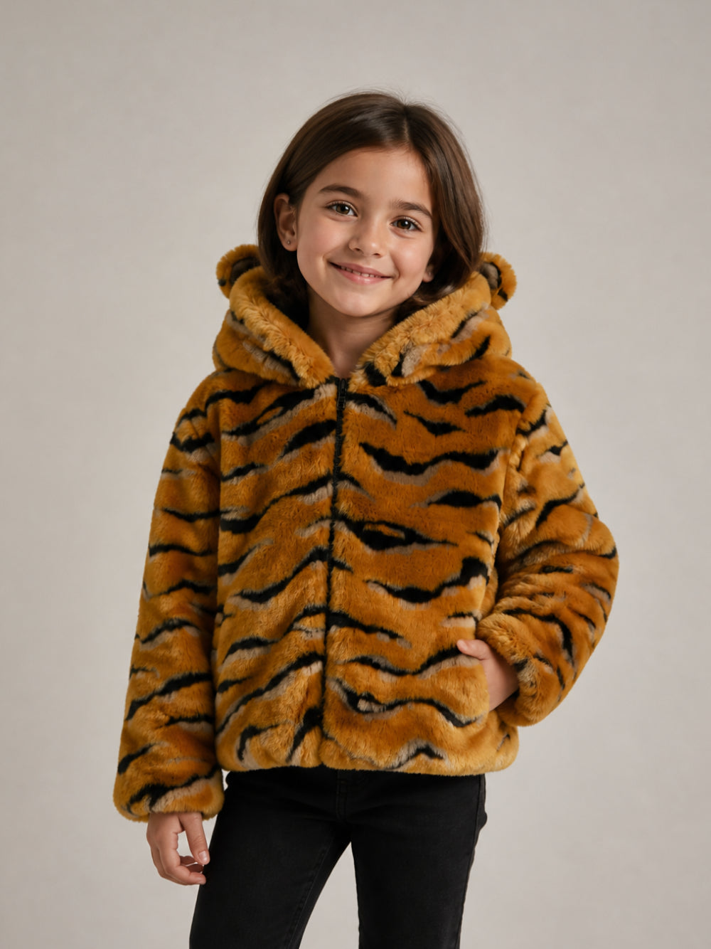 Giubbino per bambina Kenzo Kids multicolore con stampa animalier all-over K62234 T90 KENZO KIDS
