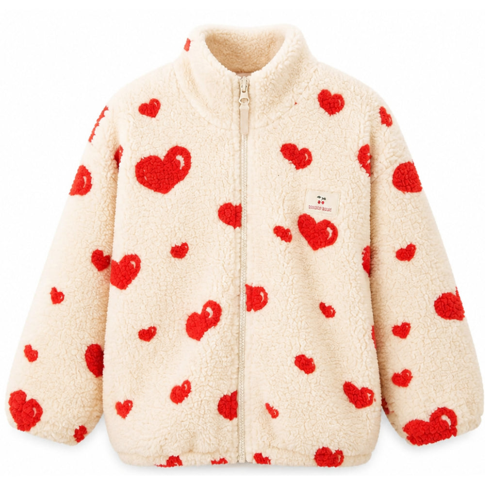 Giubbino per bambina Konges Slojd Kids bianco con stmpa a cuori KS105720 P15098 KONGES SLOJD KIDS