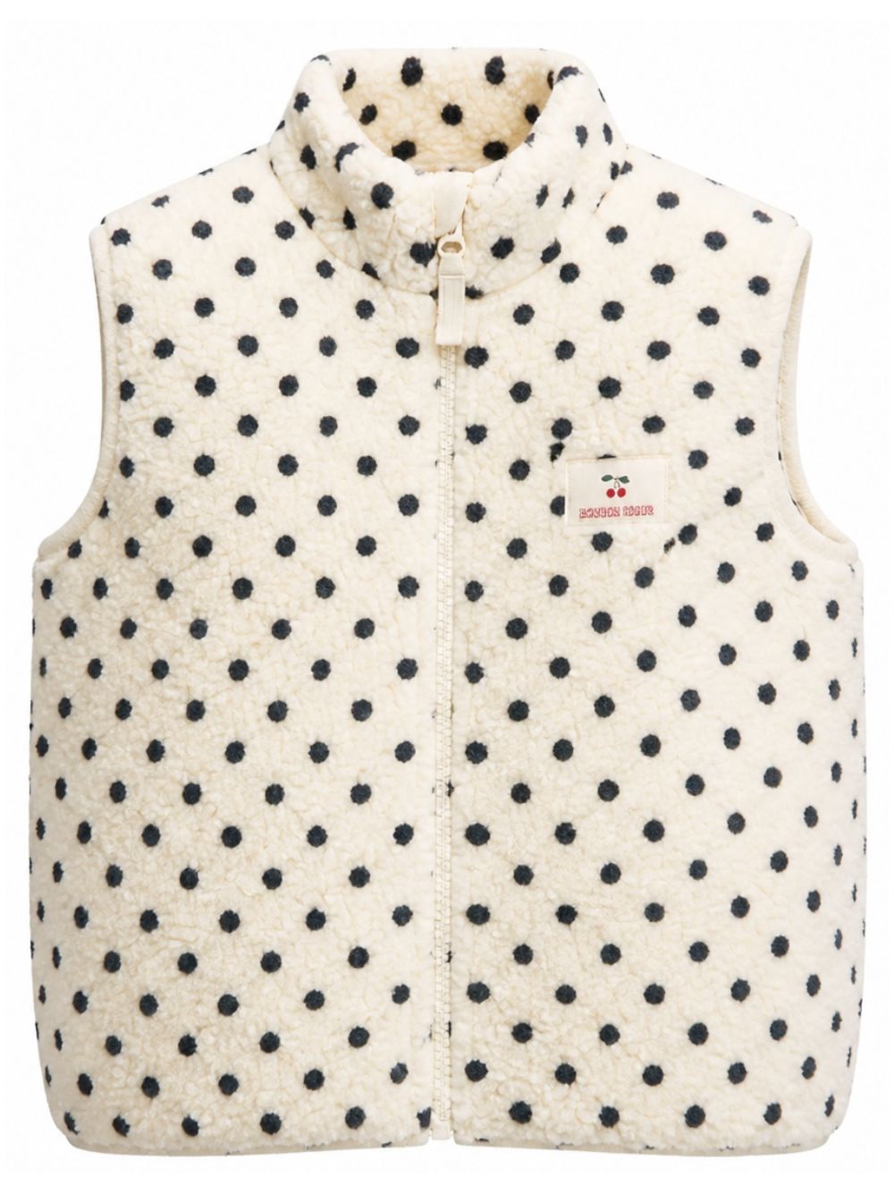 Gilet per bambina Konges Slojd Kids beige con stampa a pois KS105722 P30119 KONGES SLOJD KIDS