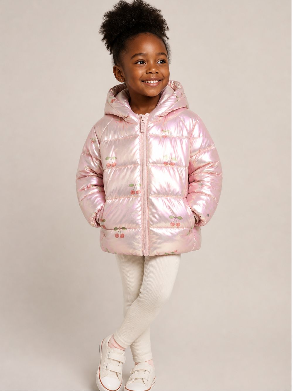 Giubbino per bambina Konges Slojd Kids rosa finitura metallizzata KS105736 P00049 KONGES SLOJD KIDS