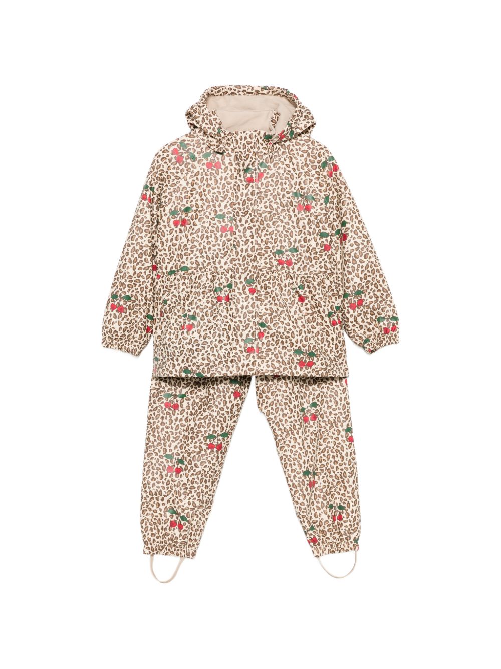 Tuta da neve Rainy Palme per bambina Konges Slojd marrone con stampa grafica animalier KS105764 P30123 KONGES SLOJD KIDS