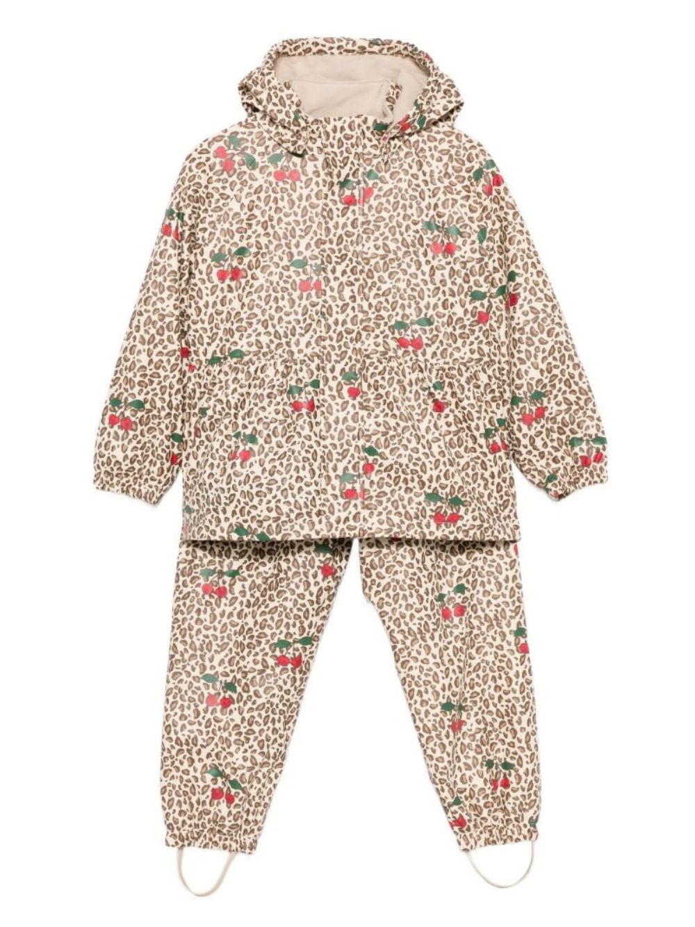 Tuta da neve Rainy Palme per bambina Konges Slojd marrone con stampa grafica animalier KS105764 P30123 KONGES SLOJD KIDS