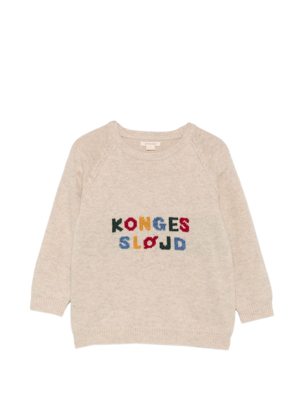 Felpa per bambino Konges Slojd Kids beige con logo ricamato sul davanti KS105921 S00026 KONGES SLOJD KIDS