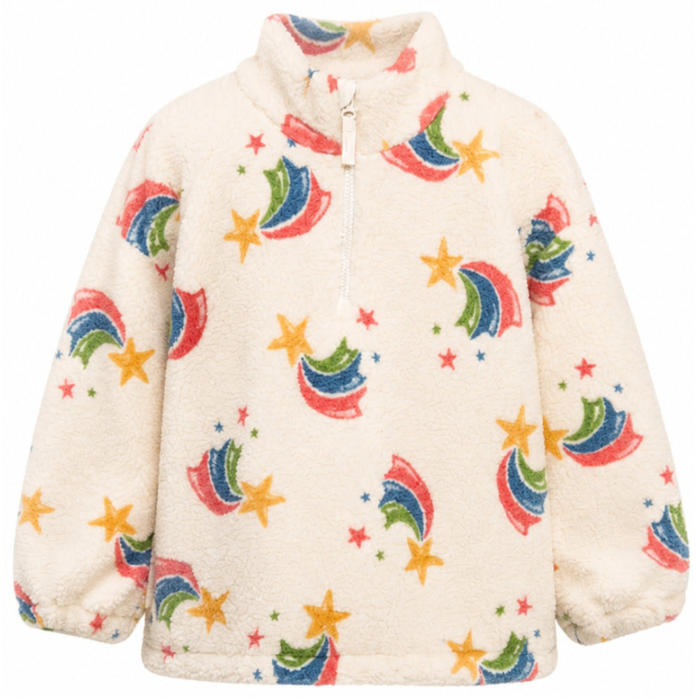 Felpa per bambina Konges Slojd beige con stampa grafica all-over KS106047 P20037 KONGES SLOJD KIDS