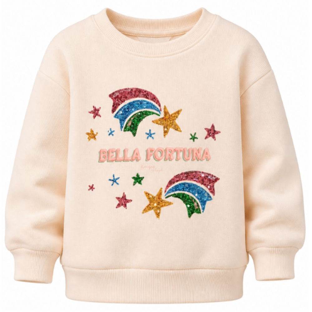 Felpa per bambina Konges Slojd beige con decorazione sul davanti KS106104 S00008 KONGES SLOJD KIDS
