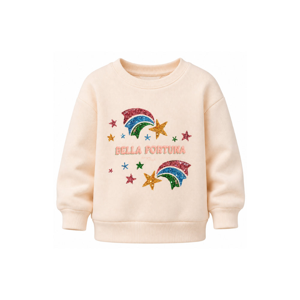 Felpa per bambina Konges Slojd beige con decorazione sul davanti KS106104 S00008 KONGES SLOJD KIDS