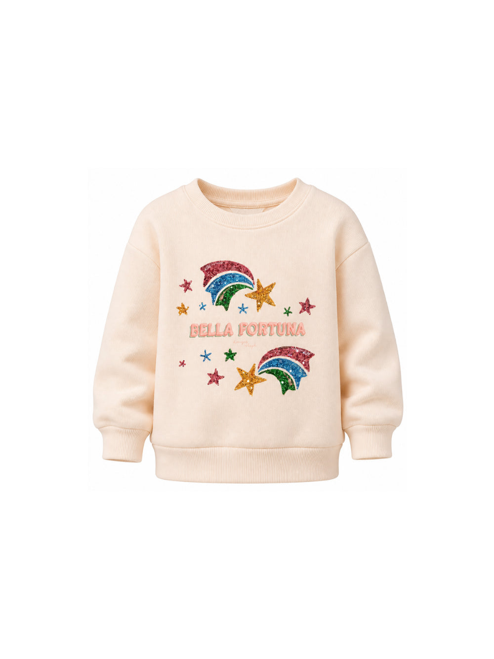 Felpa per bambina Konges Slojd beige con decorazione sul davanti KS106104 S00008 KONGES SLOJD KIDS
