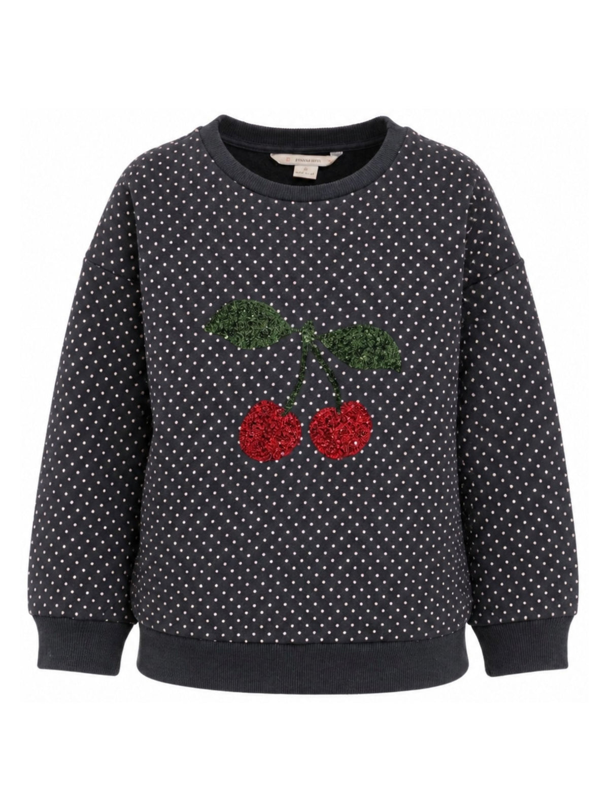 Felpa per bambina Konges Slojd Kids blu con motivo a ciliegie sul davanti KS106113 P30132 KONGES SLOJD KIDS