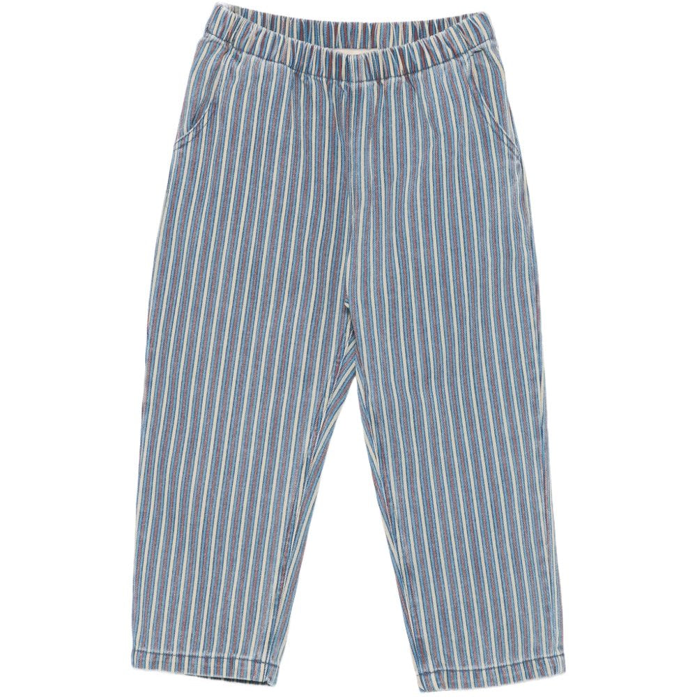 Pantaloni per bambino Konges Slojd Kids blu a righe con vita elasticizzata KS106133 P30026 KONGES SLOJD KIDS