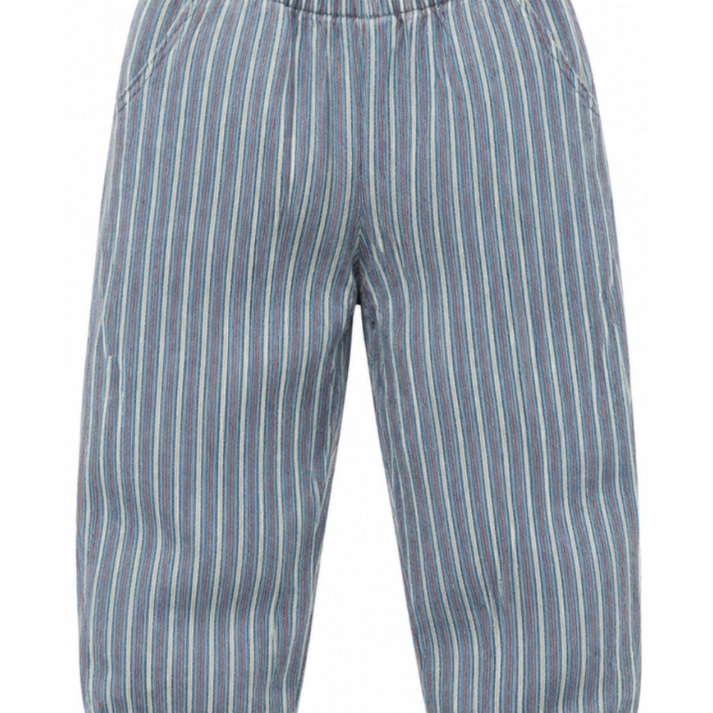 Pantaloni per bambino Konges Slojd Kids blu a righe con vita elasticizzata KS106133 P30026 KONGES SLOJD KIDS
