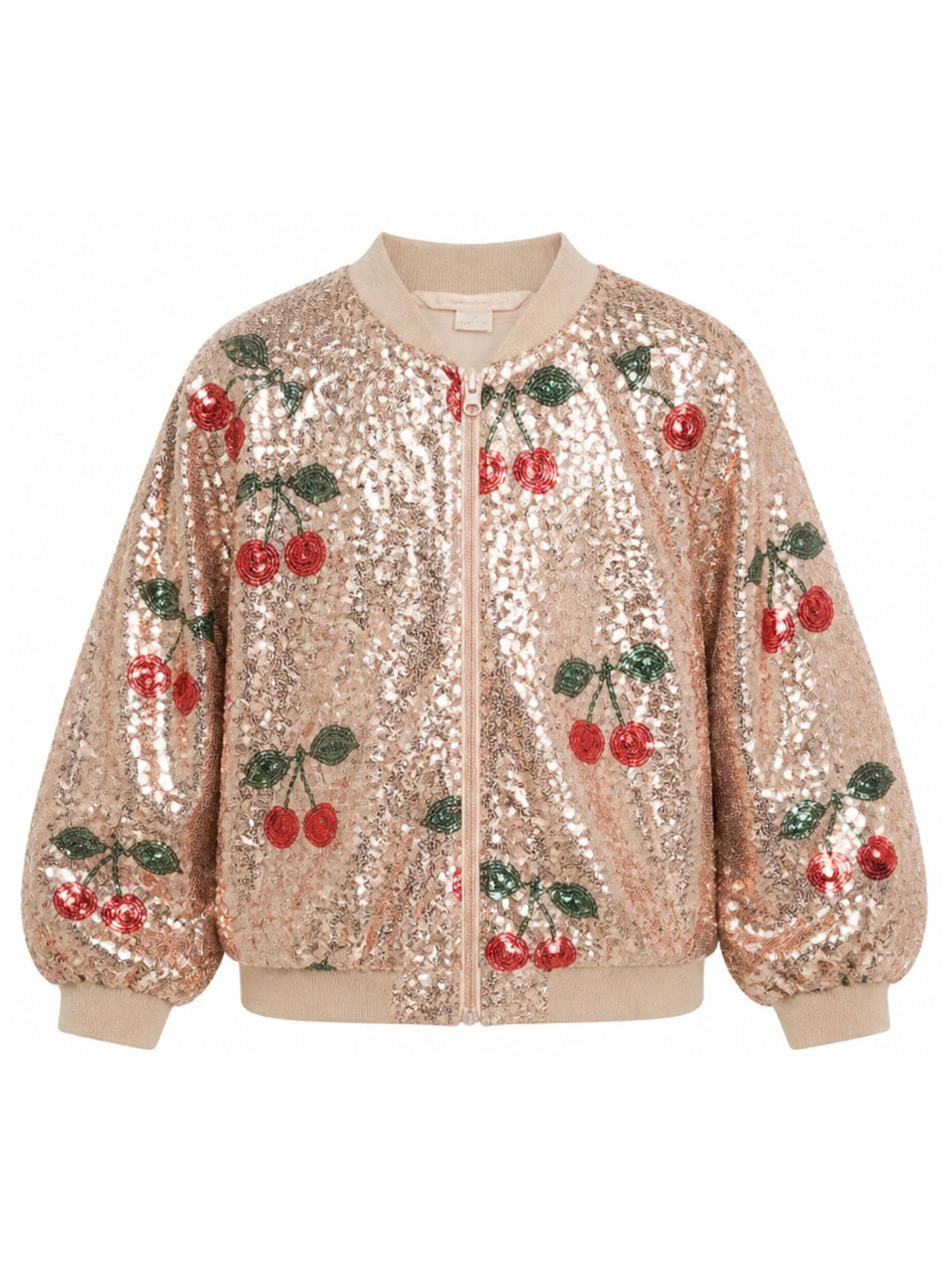 Giubbino per bambina Konges Slojd Kids rosa con motivo a ciliegie impreziosita da paillettes KS106257 P00050 KONGES SLOJD KIDS