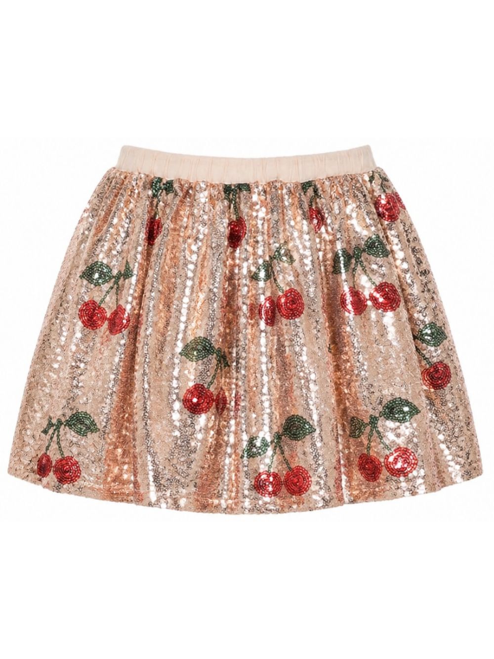 Gonna per bambina Konges Slojd Kids rosa con motivo a ciliegie impreziosita da paillettes KS106258 P00050 KONGES SLOJD KIDS